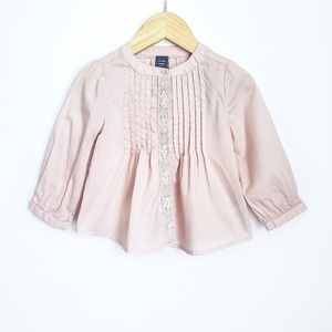 SOLD Baby Gap Girl Blush Pink Pleated Blouse 2t